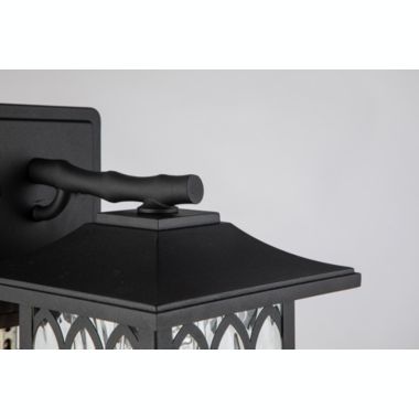 ELE Light & Decor Windfall Black Outdoor Hardwired Wall Lantern Sconce with No Bulbs Included. View a larger version of this product image.