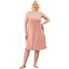 Alternate image 3 for Agnes Orinda Women's Plus Size Sleep Dress Adjustable Strap Polka Dots Ruffle Hem Nightgown, Polyester Sleepwear Sleepshirt Nightdress Loose Fit Gown Dress, Pink, 2X