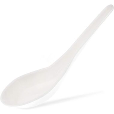 Juvale 50-Pack Disposable Plastic Chinese Asian Soup Spoons For Appetizer, Ramen, Pho, 5.5 x 1.5 Inches, White. View a larger version of this product image.