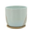Alternate image 1 for Kingston Living 8" Mint Green and Beige Ceramic Arch Planter with Saucer