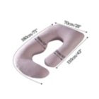 Alternate image 3 for Stock Preferred 70x180cm J-Shape Body Pillow Belly Contoured in Gray