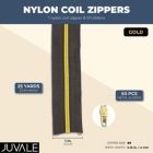 Alternate image 1 for Bright Creations Coil #3 Zippers with Replacement Sliders for Sewing (Gold, 25 Yards, 50 Pieces)