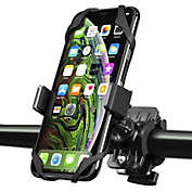 Insten Bike Mount Phone Holder, Universal Bicycle Motorcycle MTB Rack Handlebars Cradle w Secure Grip 360 Rotatable Rubber Strap Compatible with iPhone 11 12 Mini Pro Max Xs Xr SE 2020 8 Plus, Black