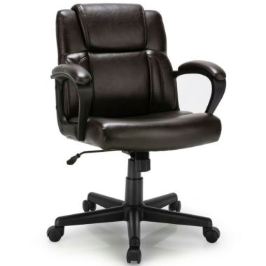 Slickblue Adjustable Leather Executive Office Chair Computer Desk Chair with Armrest. View a larger version of this product image.