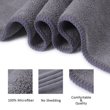 Infinity Merch Large Microfiber Bath Towel in 6-Pieces Coral, Blue & Gray. View a larger version of this product image.