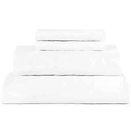 Bokser Home   300 Thread Count 100% Cotton Percale Sheet Set - King, White