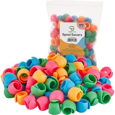 JumblCrafts 100 Pcs. Thread Spool Savers for Sewing/Embroidery Threads - Flexible Spool Huggers. View a larger version of this product image.