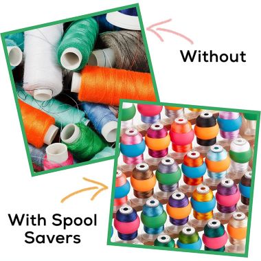 JumblCrafts 100 Pcs. Thread Spool Savers for Sewing/Embroidery Threads - Flexible Spool Huggers. View a larger version of this product image.