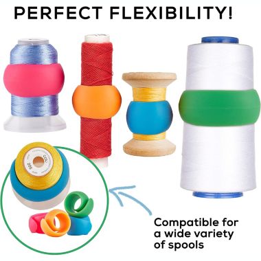 JumblCrafts 100 Pcs. Thread Spool Savers for Sewing/Embroidery Threads - Flexible Spool Huggers. View a larger version of this product image.