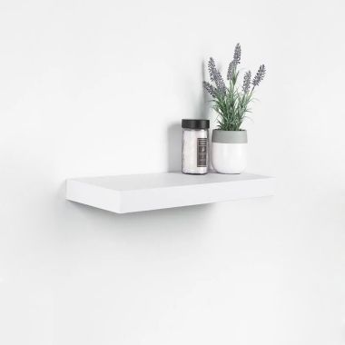 ITY International - Mini Individual Wooden Floating Shelf, 12" x 5.1" x 1.5",White. View a larger version of this product image.