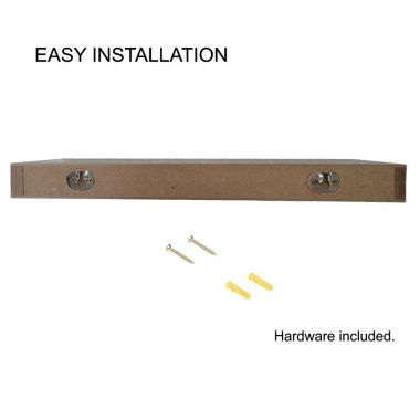 ITY International - Mini Individual Wooden Floating Shelf, 12" x 5.1" x 1.5",White. View a larger version of this product image.