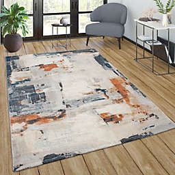 Paco Home Modern Area Rug for Living-Room Abstract Design in cream orange blue
