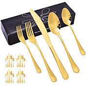 Kitcheniva 20-Piece Silverware Flatware Cutlery Set, Gold