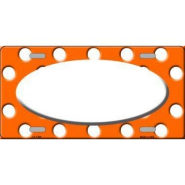 Smart Blonde White Orange Polka Dots With Center Oval Customizable Metal Novelty License Plate Tag Sign. View a larger version of this product image.