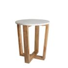 Alternate image 0 for BIDK Home 20.5" Brown Round Mango Wood and Marble Table