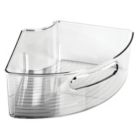 Alternate image 0 for mDesign Plastic Lazy Susan Cabinet Storage Bin with Front Handle, Smoke Tint