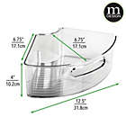 Alternate image 2 for mDesign Plastic Lazy Susan Cabinet Storage Bin with Front Handle, Smoke Tint