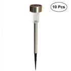 Alternate image 2 for Inq Boutique 10pcs Garden Outdoor Stainless Steel LED Solar Landscape Path Lights Yard Lamp