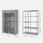Alternate image 1 for SONGMICS Portable Closet, Clothes Storage Organizer with 6 Shelves, 1 Clothes Hanging Rail, Non-Woven Fabric Closet, Metal Frame, Herringbone Pattern, 17.7 x 41.3 x 66.1 Inches, Gray