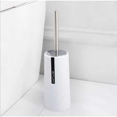 Kitcheniva Toilet Brush Set Stainless Steel Slip Resistant Base White. View a larger version of this product image.