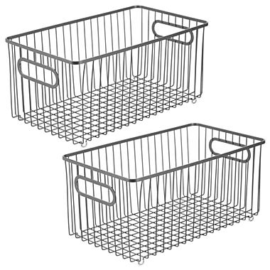 mDesign Metal Bathroom Storage Organizer Basket Bin, 2 Pack. View a larger version of this product image.