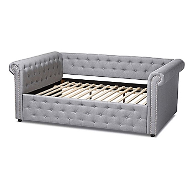 Baxton Studio Mabelle Modern And Contemporary Gray Fabric Upholstered Full Size Daybed - Gray. View a larger version of this product image.