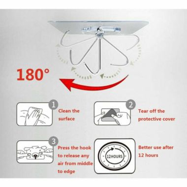 Kitcheniva 20pcs Self Adhesive Hooks Heavy Duty Wall Seamless Hanger Stainless Steel Style 2. View a larger version of this product image.