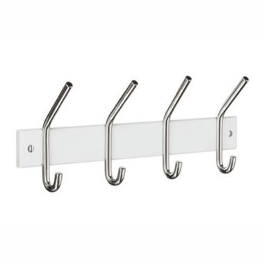 Smedbo Hook Rack Polished Chrome/White Wood. View a larger version of this product image.
