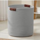 Alternate image 0 for Large Cotton Rope Laundry Hamper Woven Basket with Leather Handles