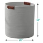 Alternate image 3 for Large Cotton Rope Laundry Hamper Woven Basket with Leather Handles
