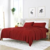 Vibrant Deep Pocket Sheet Set Ultra Soft Microfiber Bedding, Queen - Burgundy