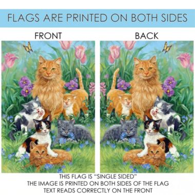 Toland Home Garden Meadow Cats Outdoor House Flag 40" x 28". View a larger version of this product image.