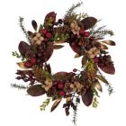 Alternate image 0 for Kurt Adler Artificial Berries and Pinecones Burgundy Rattan Wreath Christmas Decoration, Brown, 24"