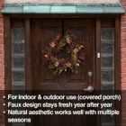 Alternate image 2 for Kurt Adler Artificial Berries and Pinecones Burgundy Rattan Wreath Christmas Decoration, Brown, 24"