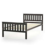 Slickblue Twin Size Wood Platform Bed with Headboard