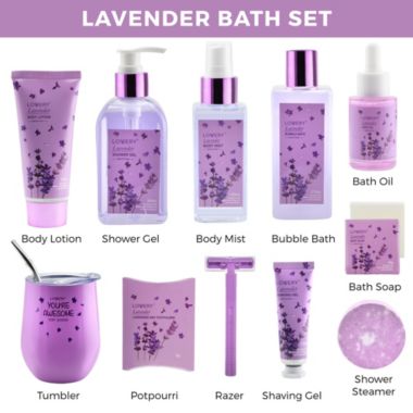 Lovery Lavender Home Spa Gift Basket, 12 Piece. View a larger version of this product image.