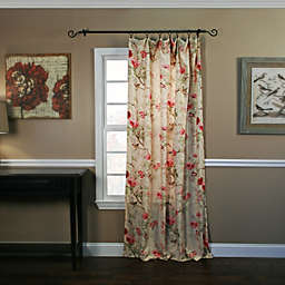 Balmoral Floral Print Tailored Panel Curtain 48-Inch-by-84-Inch - Red/Yellow