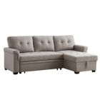 Alternate image 0 for Contemporary Home Living 84" Gray Solid Reversible Sleeper L Shape Sectional Sofa with Storage Chaise