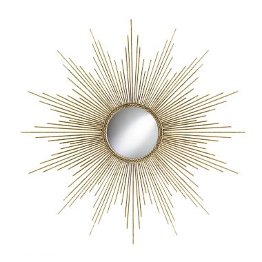 TX USA 32" Metal and Steel Sunburst Wall Mirror - Gold. View a larger version of this product image.