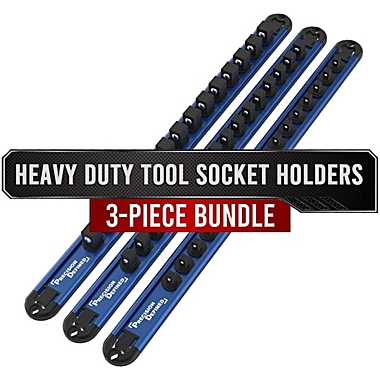 Single 3/8-Inch x 16 Clips Heavy Duty Organizer Blue Precision Defined Aluminum Tool Socket Holder 
