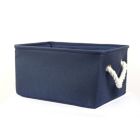 Alternate image 0 for Unique Bargains Fabric Storage Basket with Dual Handles , Collapsible Storage Bins for Toys Laundry Clothes Storage, Home Organizer for Bedroom Office Closet, Dark Blue Medium