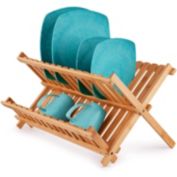 Zulay Kitchen Foldable Bamboo Dish Drying Rack