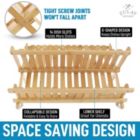 Alternate image 2 for Zulay Kitchen Foldable Bamboo Dish Drying Rack
