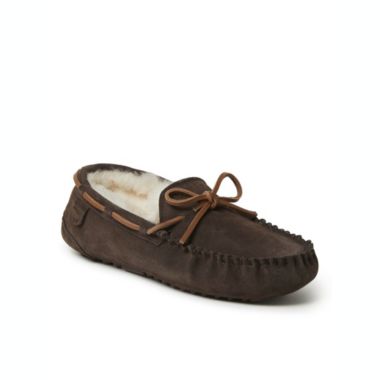 Fireside By Dearfoams Men's Victor Genuine Shearling Moccasin with Tie. View a larger version of this product image.