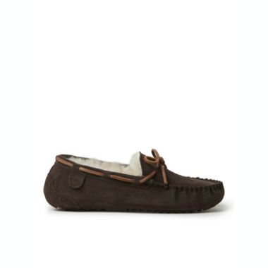 Fireside By Dearfoams Men's Victor Genuine Shearling Moccasin with Tie. View a larger version of this product image.