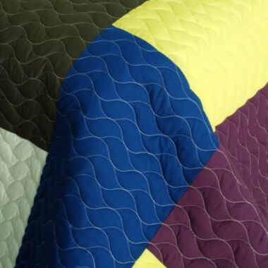 Blancho Bedding The Thousand and One Nights 3PC Vermicelli-Quilted Patchwork Quilt Set (Full/Queen Size). View a larger version of this product image.