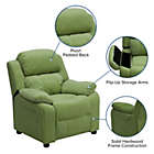 Alternate image 2 for Flash Furniture Charlie Deluxe Padded Contemporary Avocado Microfiber Kids Recliner with Storage Arms