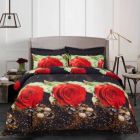 Alternate image 1 for Dolce Mela Home Decorative Duvet Cover Set, Queen Size Floral Bedding, - Night Roses Dm707Q
