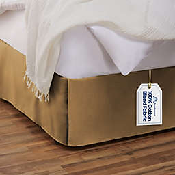 SHOPBEDDING Tailored Bed Skirt - Twin XL 18 inch Drop, Cotton Blend , Gold, Dorm Size, Bedskirt with Split Corners (Available in 14 Colors) by BLISSFORD