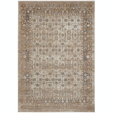 kathy ireland Home Malta MAI04 Beige/Blue/Brown Indoor Area Rug - 3'11 x 5'7. View a larger version of this product image.